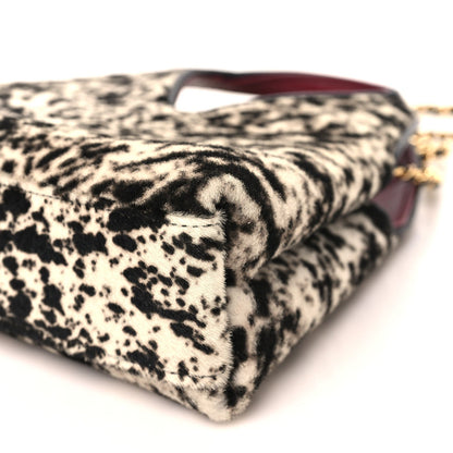 Pony Hair Printed Chic Lady Small Shopping Tote White Black