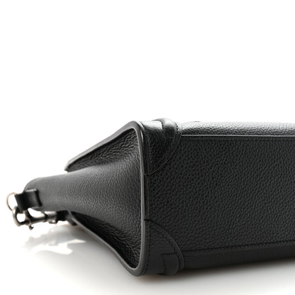 Drummed Calfskin Nano Luggage Black