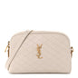 Lambskin Quilted Gaby Zipped Pouch Crema Soft