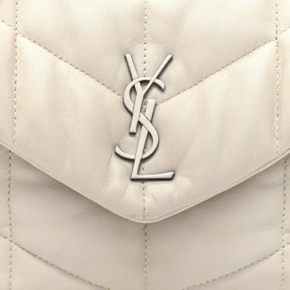 Lambskin Quilted Toy Loulou Puffer Monogram Chain Satchel Crema Soft