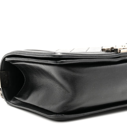Lambskin Quilted Medium Boy Flap Black