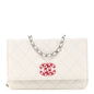 Caviar Quilted Chanel 19 Wallet On Chain WOC White Pink