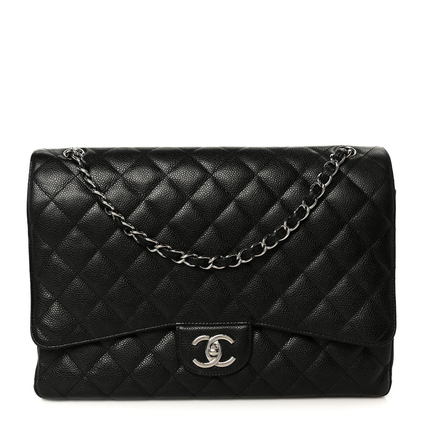 Caviar Quilted Maxi Double Flap Black