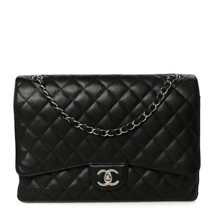 Caviar Quilted Maxi Double Flap Black
