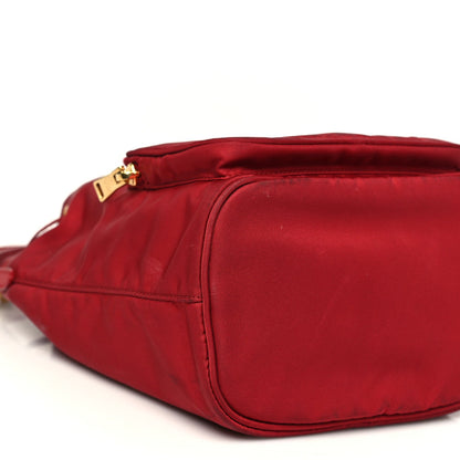 Nylon Vela Saffiano Mini Bucket Crossbody Bag