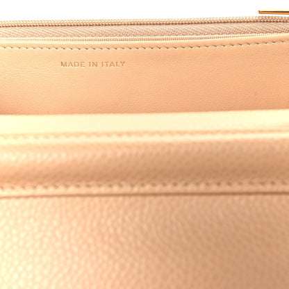 Caviar Quilted Wallet on Chain WOC Beige