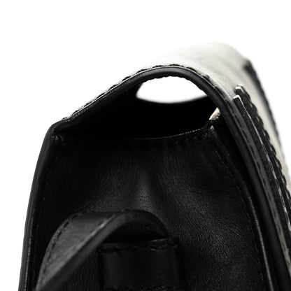 Calfskin Mini Marcie Metal Bar Trim Crossbody Bag Black