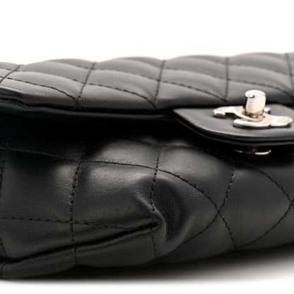 Calfskin Quilted CC Uniform Flap Belt Bag Black