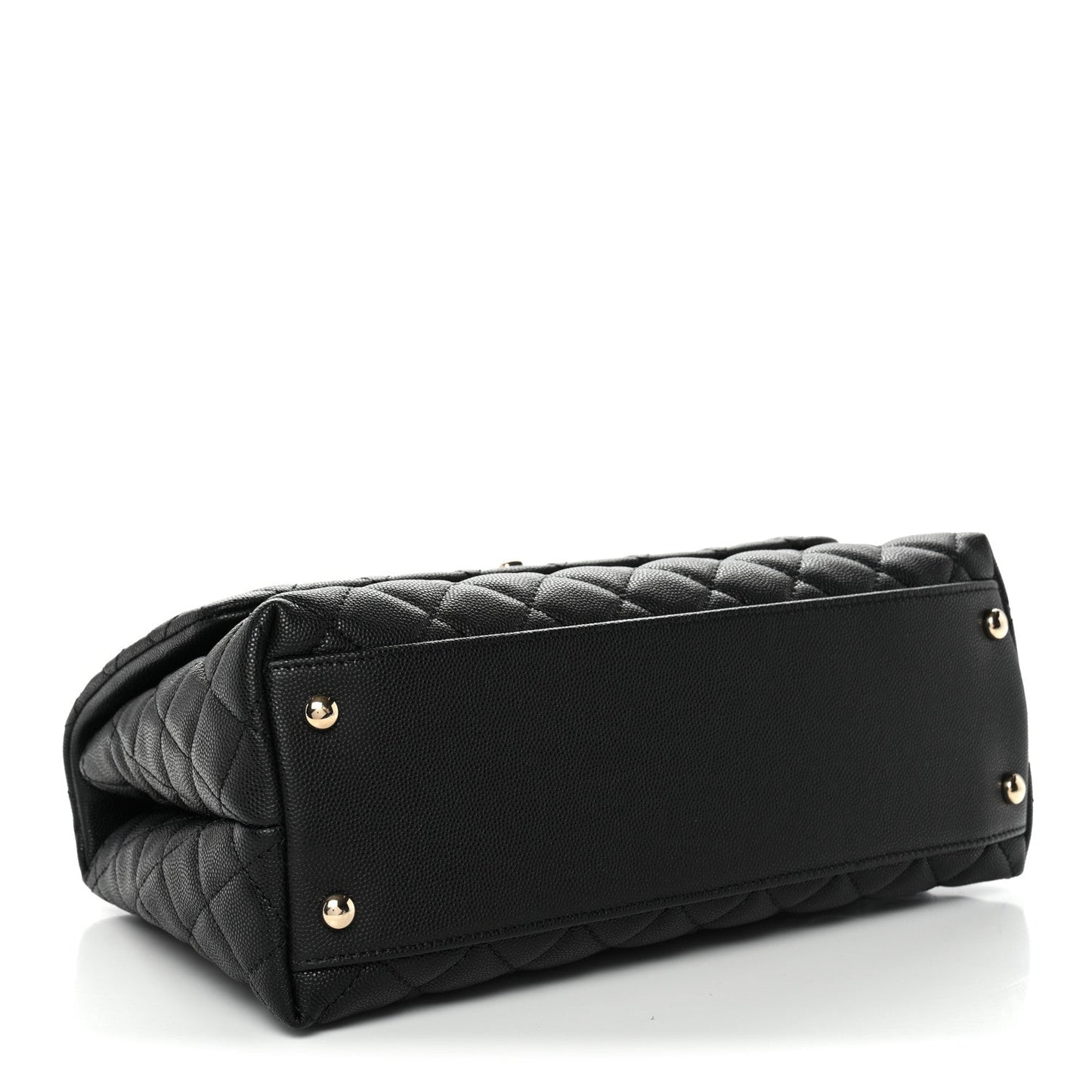 Caviar Quilted Small Coco Handle Flap Black
