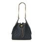 Canvas Quilted Medium Chanel 25 Handbag Dark Blue