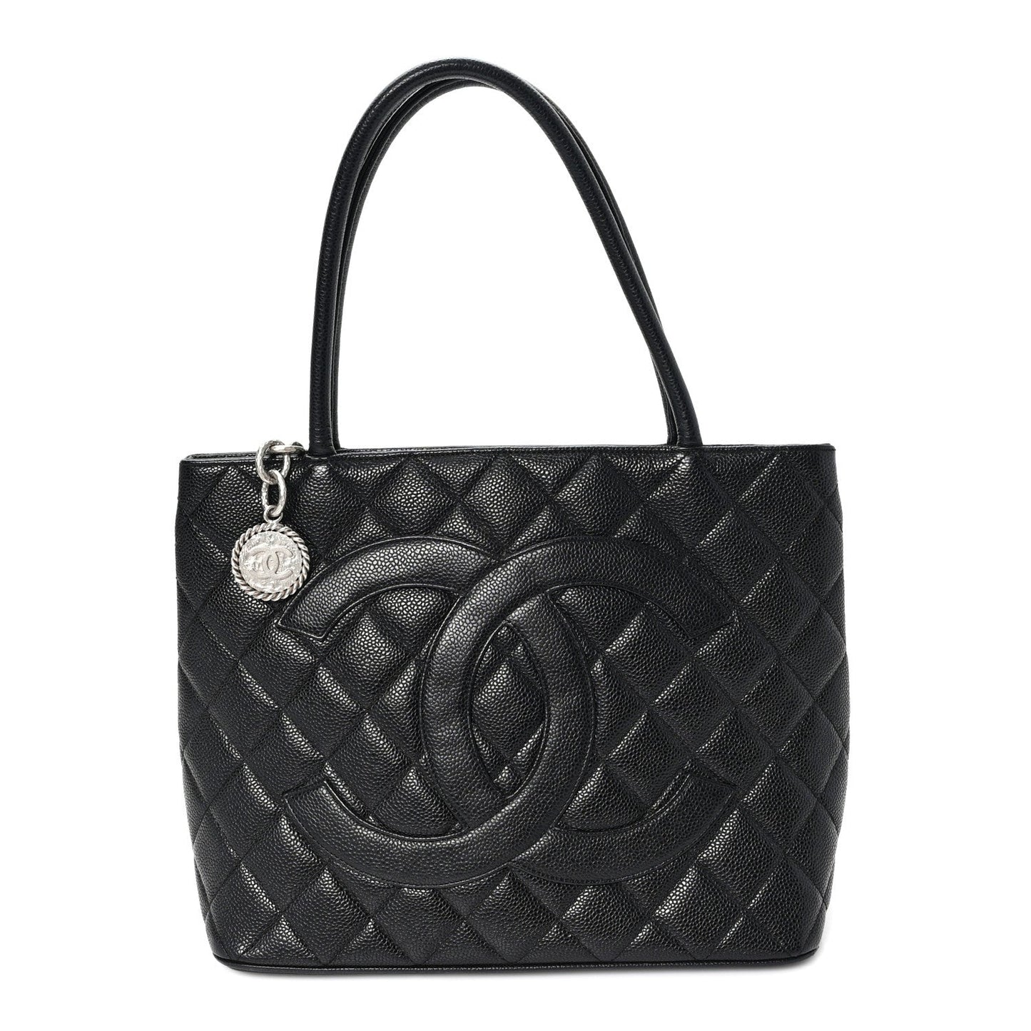 Caviar Quilted Medallion Tote Black