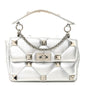 Nappa Medium Roman Stud Shoulder Bag Silver