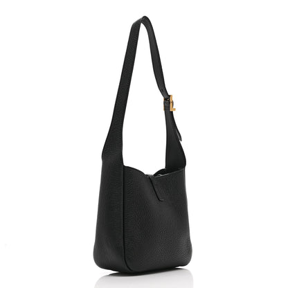 Grained Calfskin Baby Le 5 A 7 Supple Hobo Black