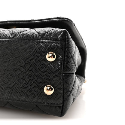 Caviar Quilted Extra Mini Coco Handle Flap Black