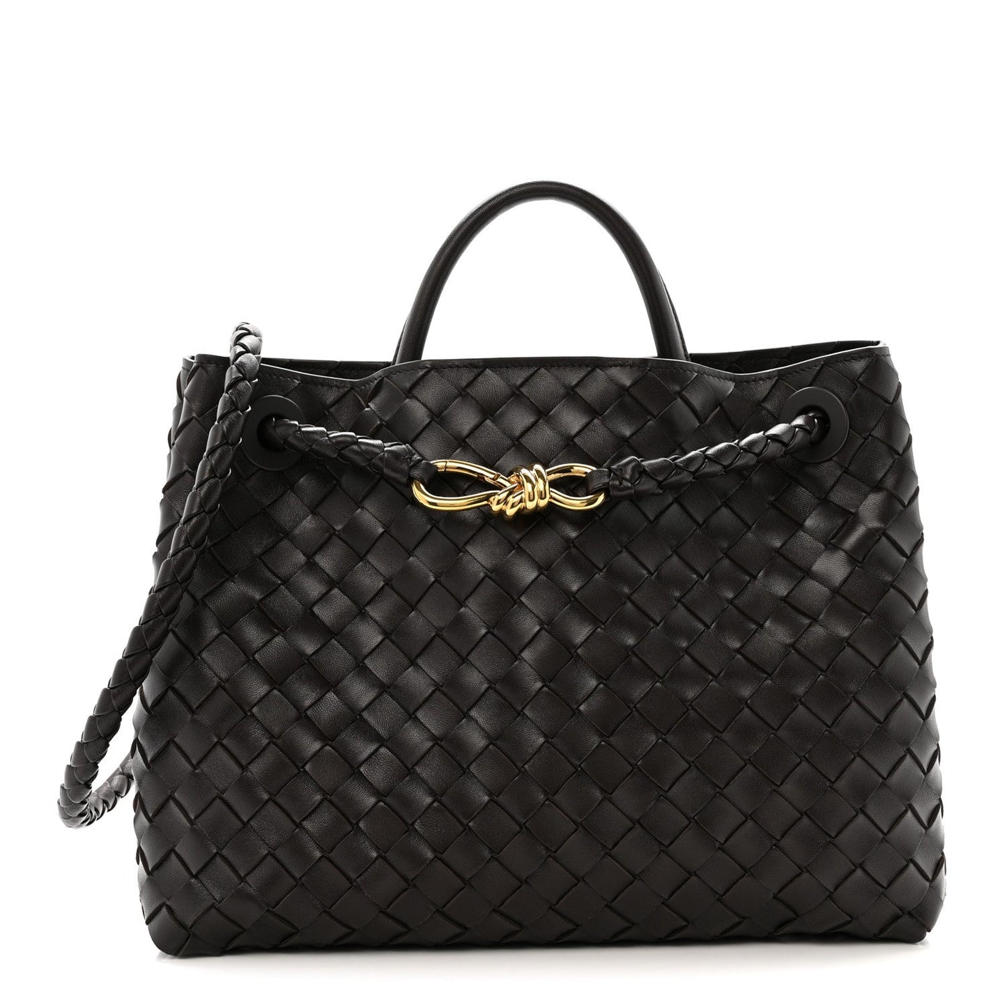 Nappa Intrecciato Medium Andiamo Shoulder Bag Fondant