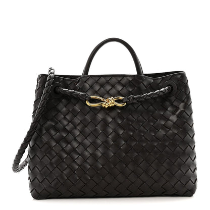 Nappa Intrecciato Medium Andiamo Shoulder Bag Fondant