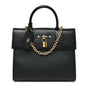 Calfskin Taurillon Studded City Steamer One Handle Bag Black