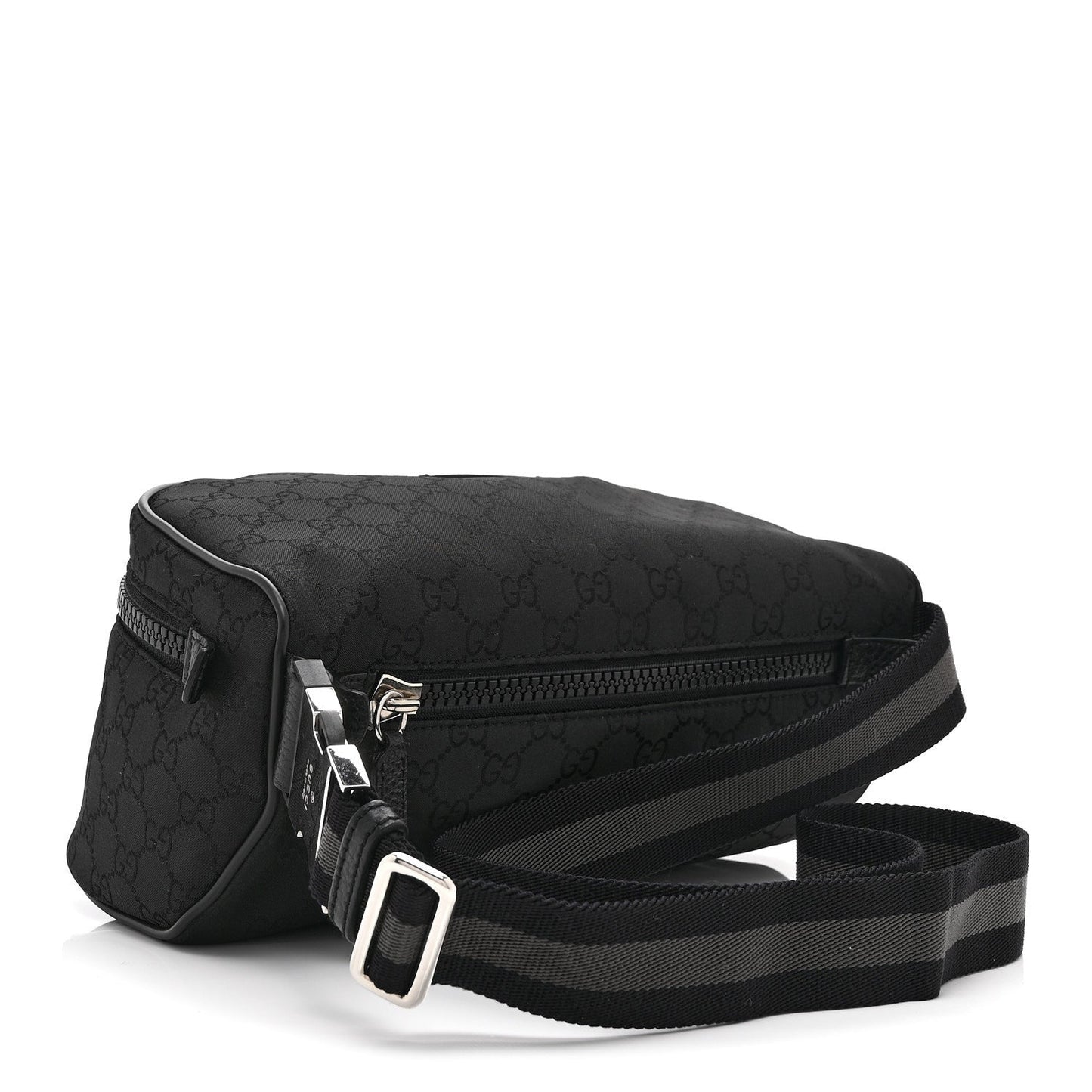 Nylon Monogram Fanny Pack Belt Bag Black