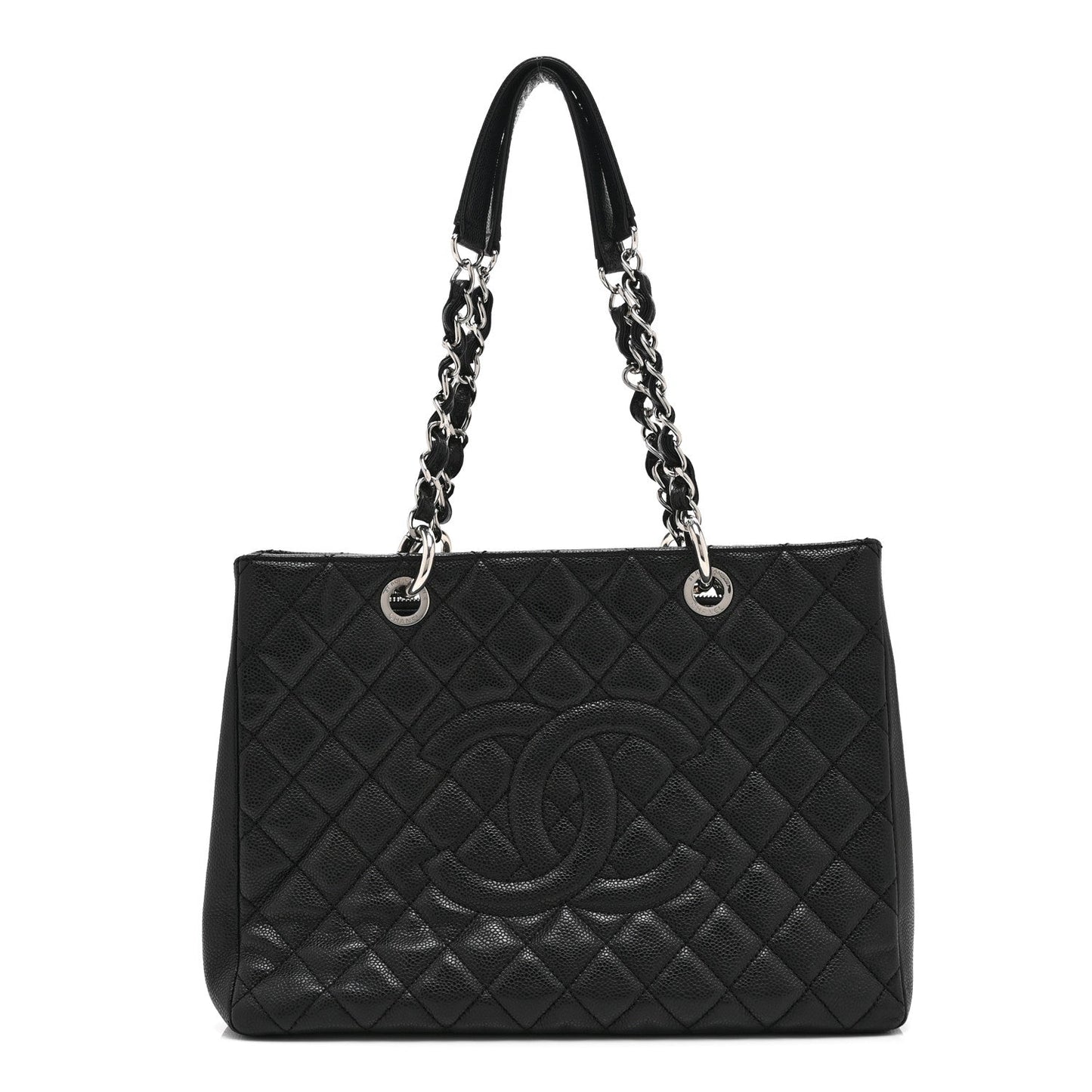 Caviar Quilted Grand Shopping Tote GST Black
