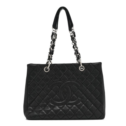 Caviar Quilted Grand Shopping Tote GST Black