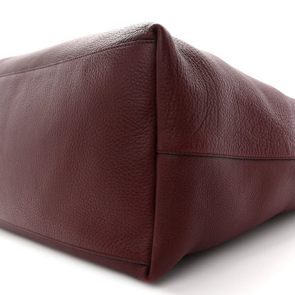 Grained Calfskin Duffle Bag Burgundy