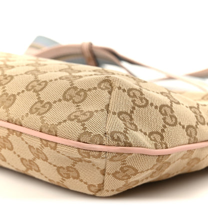 Monogram Web Small Flat Messenger Crossbody Pink Blue