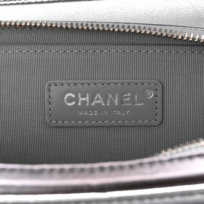 Metallic Lambskin Large Like A Wallet Flap Silver