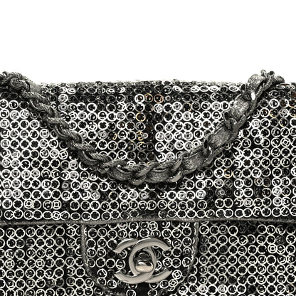 Sequin East West Flap Dark Silver