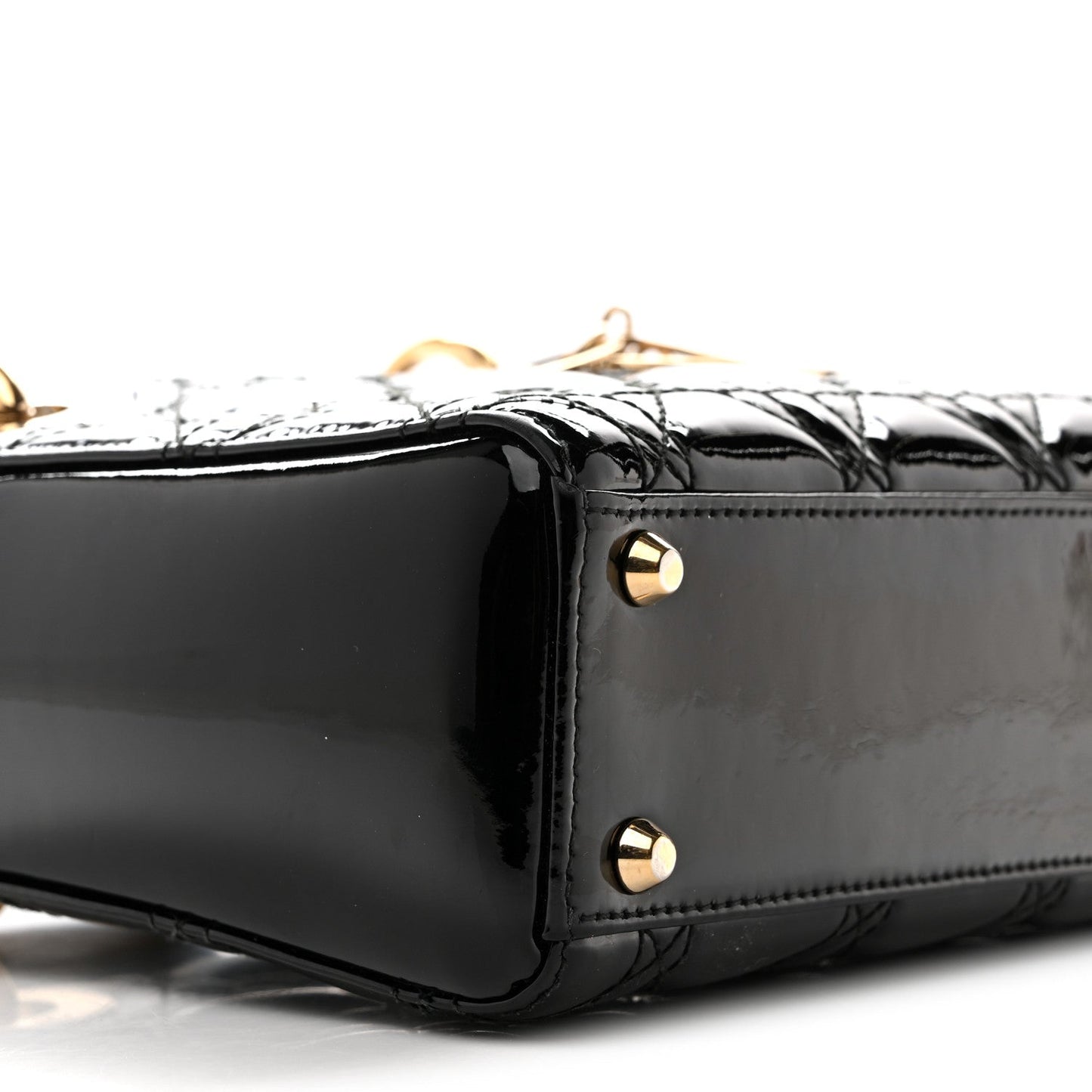 Patent Cannage Mini Lady Dior Black