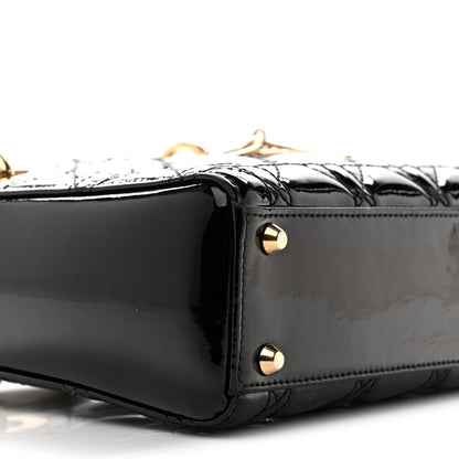 Patent Cannage Mini Lady Dior Black