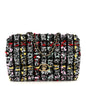 Tweed Sequin Small Single Flap Black Red Multicolor