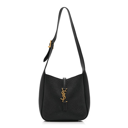 Grained Calfskin Baby Le 5 A 7 Supple Hobo Black