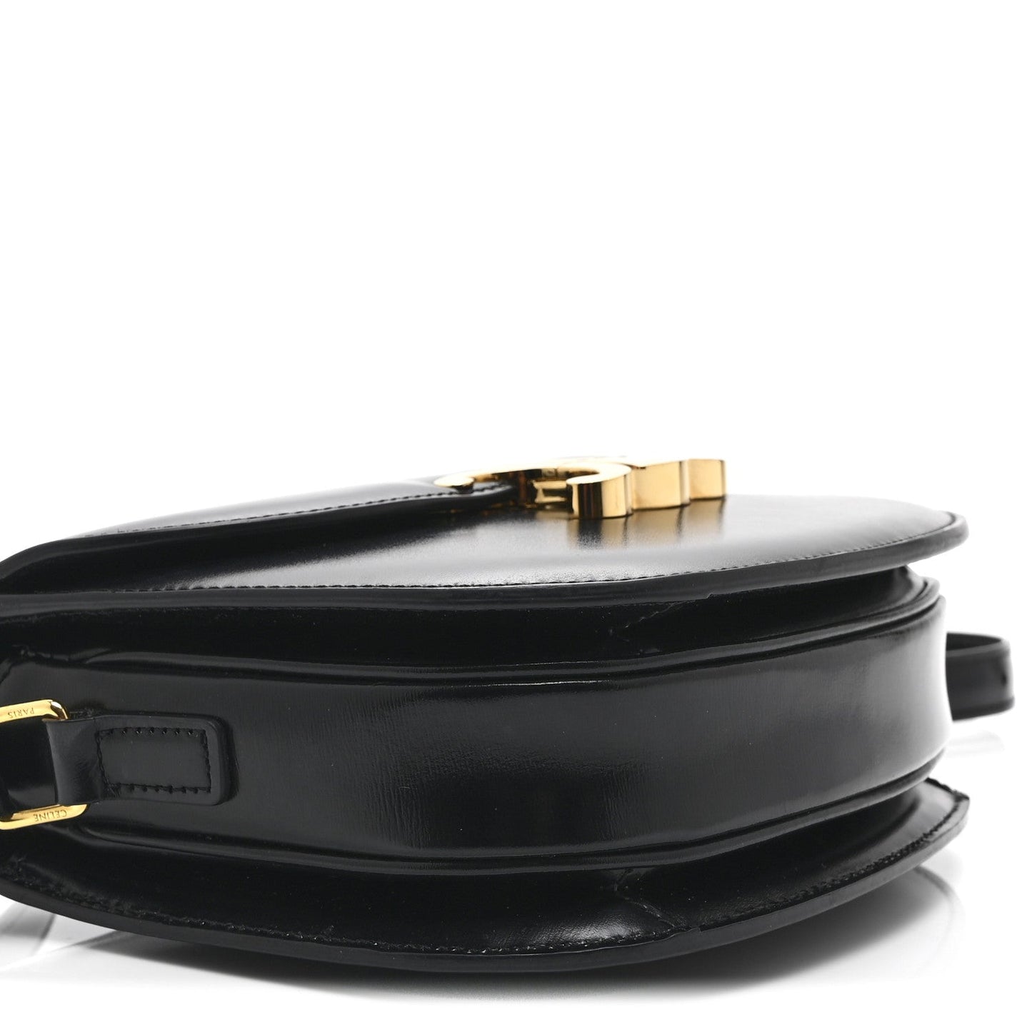 Shiny Calfskin Besace Clea Triomphe Black