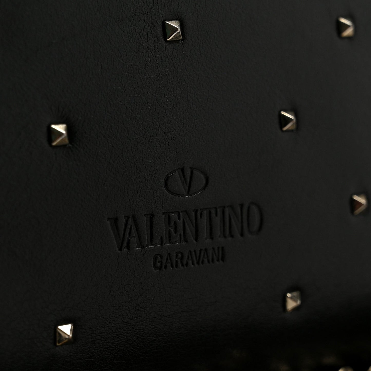 Vitello Rockstud All Over Demilune Shoulder Bag Black