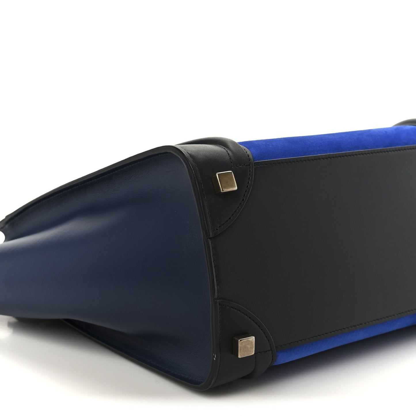 Nubuck Smooth Calfskin Micro Tri-Color Luggage Bright Blue