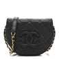 Caviar Quilted Mini Messenger Flap Black