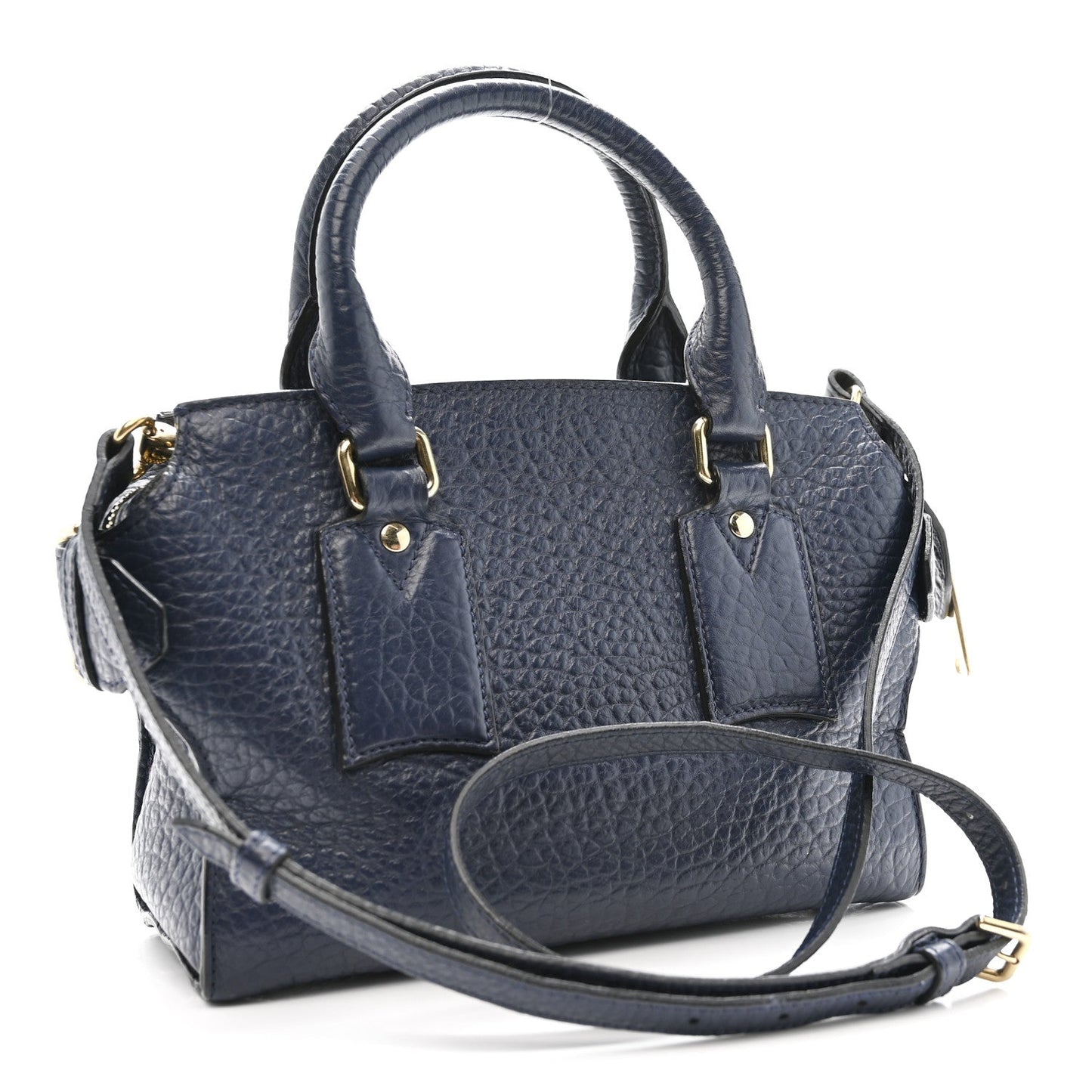 Signature Grain Small Clifton Bag Navy Blue