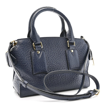 Signature Grain Small Clifton Bag Navy Blue