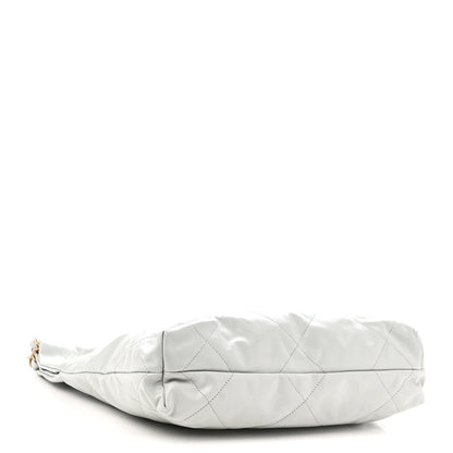 Shiny Calfskin Quilted Small Chanel 22 Light Blue