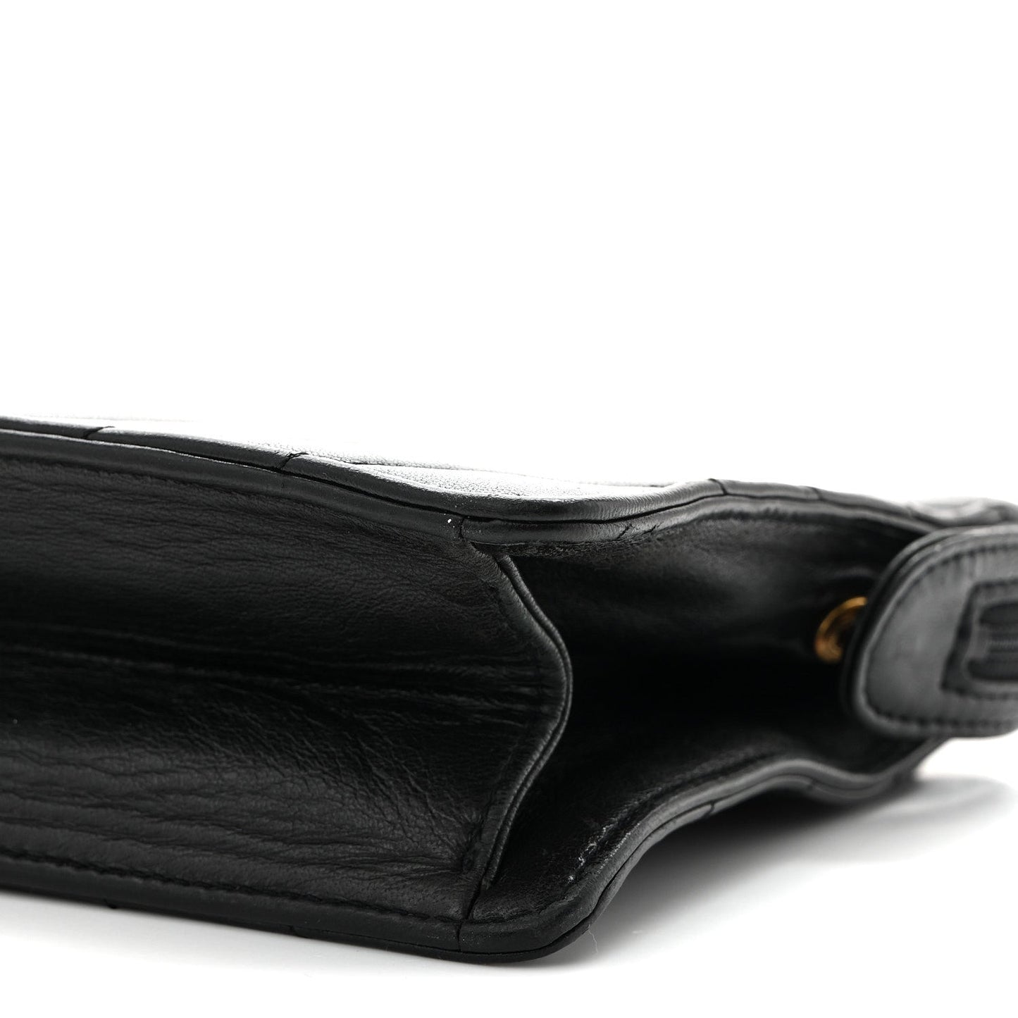 Lambskin Chevron Small Shoulder Bag Black