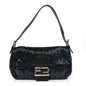 Satin Beaded Baguette Blue Brown