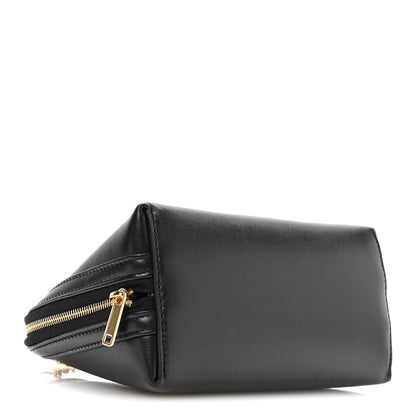 Smooth Calfskin Cuir Triomphe Clutch on Chain Black