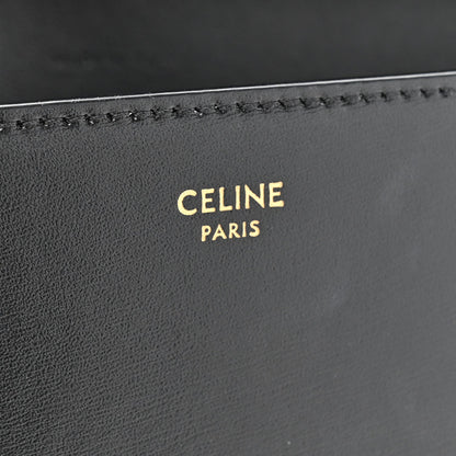Shiny Calfskin Triomphe Margo Wallet on Chain Black