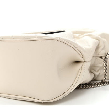 Sakai Be Green Calfskin Diagonal Stitched Mini Blondie Bucket Bag Mystic White