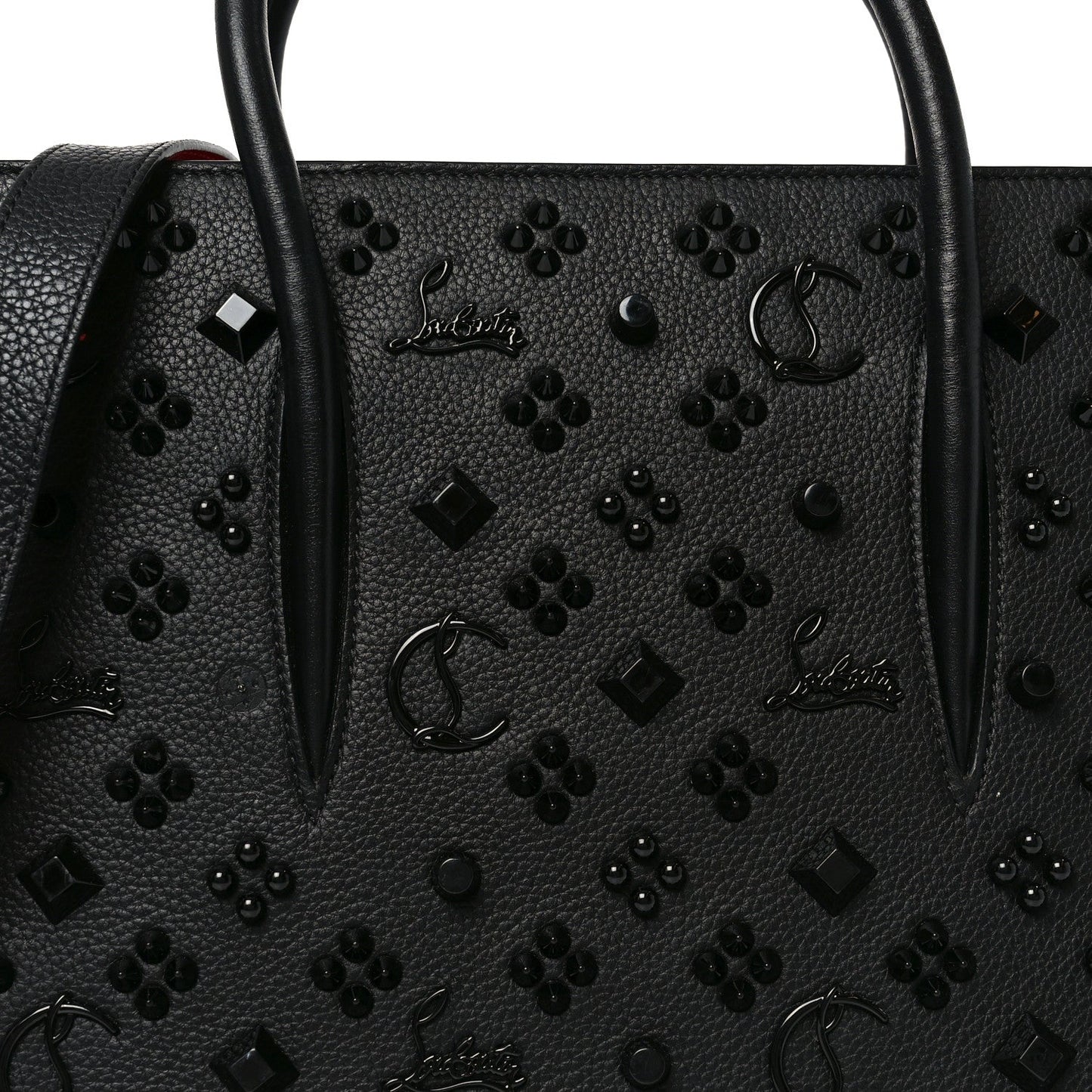 Calfskin Spikes Loubinthesky Medium Paloma Black