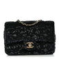 Sequin Quilted Small Single Flap Black