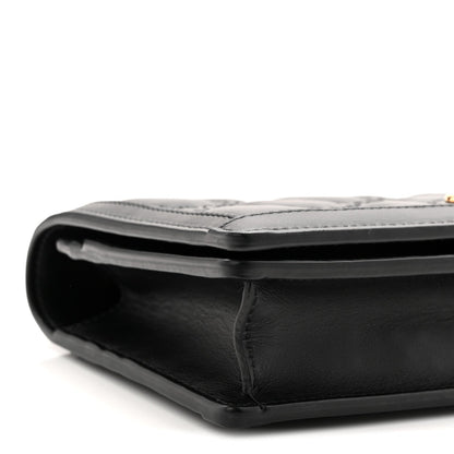 Calfskin GG Matelasse Chain Wallet Black