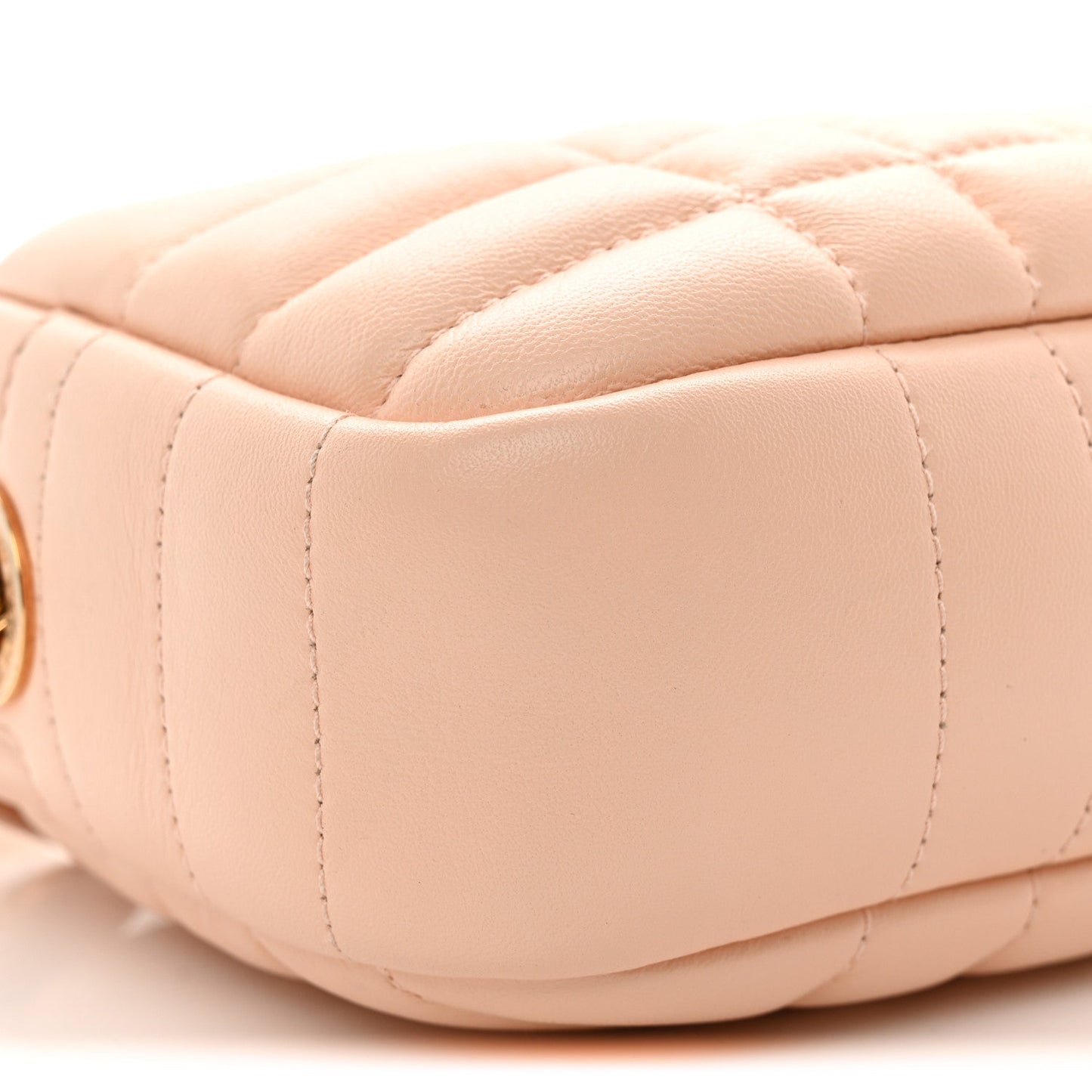 Lambskin Quilted Mini Lola Camera Bag Peach