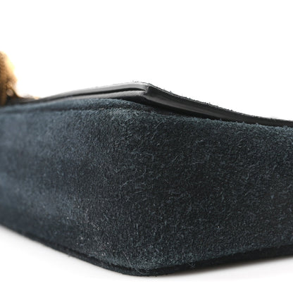 Suede Monogram Tassel Kate 99 Baguette Bag Black