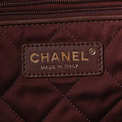Shiny Calfskin Quilted Chanel 22 Dark Brown